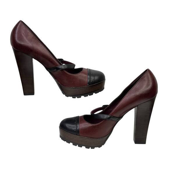 MIA Women's Chunky Retro Mary Jane Hawthorn Platform Pump SZ 9 Pin Up Shoes Heel - Picture 4 of 9